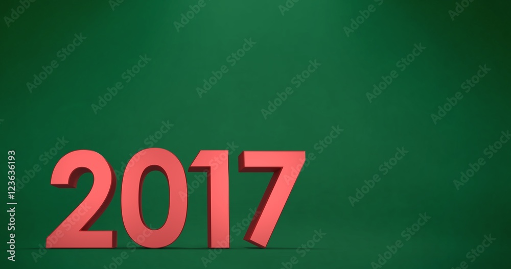 Poster Composite image of digital image of number in red