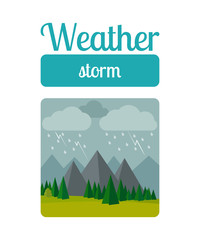 Fototapeta premium Weather illustration in flat style vector. Storm