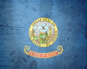 A grunge illustration of the state flag of Idaho