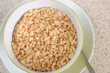 Puffed rice breakfast cereal