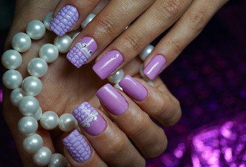 Awesome nails and beautiful clean manicure. Nails are natural. Manicure is made using nails drill machine.