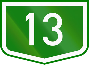 Route shield of a numbered main road in Hungary