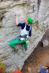 Two friends have been climbing on the rocks.