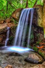 cascading waterfall in Crimea landscape park