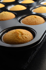 Freshly Baked Cupcakes in Bun Tin
