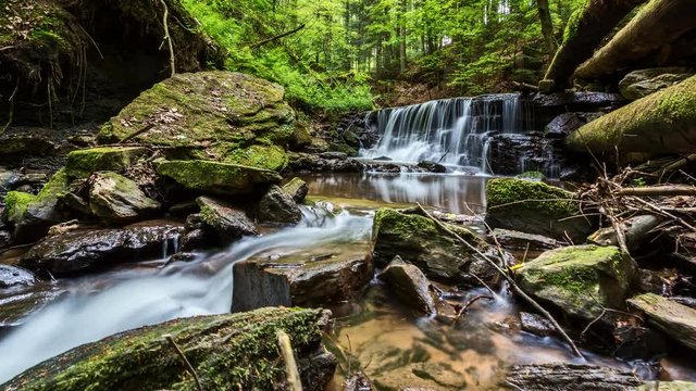 wilder Wasserfall im Wald 