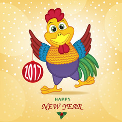 rooster symbol of 2017 year - vector illustration, eps