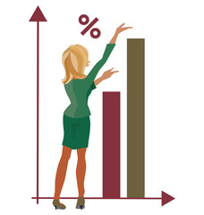 Woman shows in the diagram