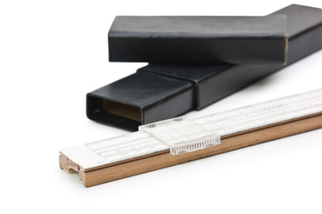 Slide rule and box