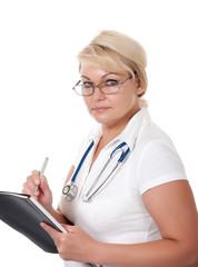 medical doctor woman with stethoscope