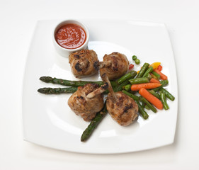 dishes of roast meat