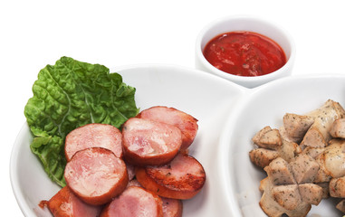 chopped sausages