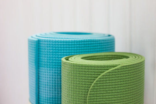 two twisted yoga mats
