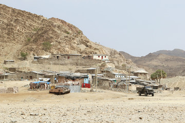 Ethiopian Village in the danakil depression, africa