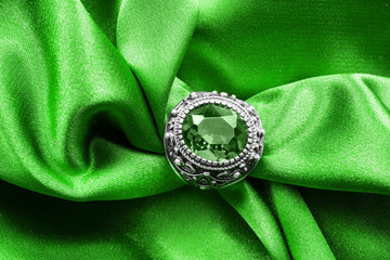 Ring on satin