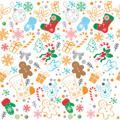 merry christmas seamless pattern and happy new year