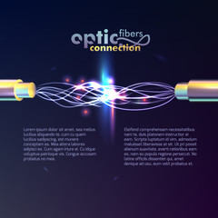 Optic Fibers Connection Background with cable
