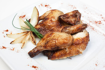 dish of fried chicken with spices