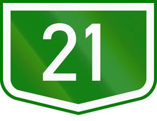 Route shield of a numbered main road in Hungary