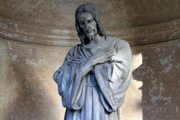 Statue de Jésus-Christ. Cimetière de Vysehrad. Prague.