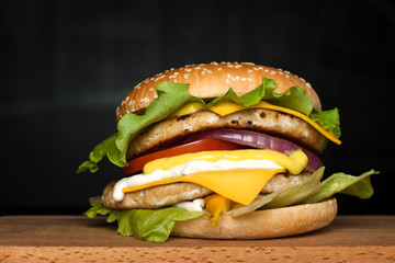 burger with two cutlets