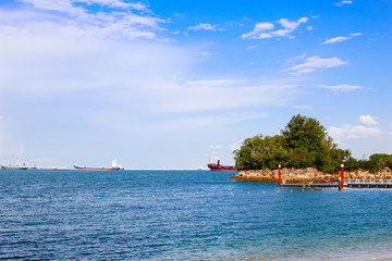 Obraz premium Siloso beach in Sentosa island, Singapore