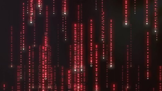 Small red hearts falling down like in a popular sci-fi movie.
