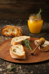  Ciabatta bread with honey and rosemary