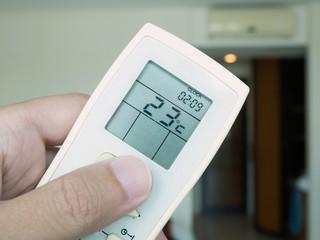 Hand hold remote control with conditioner