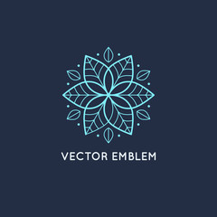 Vector logo design - cosmetics and beauty concept