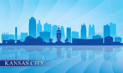Naklejka premium Kansas City skyline silhouette background