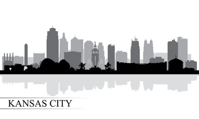 Fototapeta na wymiar Kansas City skyline silhouette background