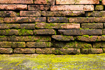 texture of red old brick wall