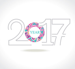 Beautiful template 2017 year. Decorative vector figures. Design for calendars, Christmas cards, New Year's design and etc.
