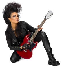 Obraz premium Young woman rock musician