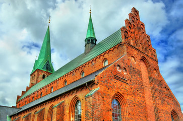 Saint Olaf cathedral in the old town of Helsingor - Denmark