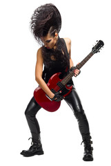 Young woman rock musician