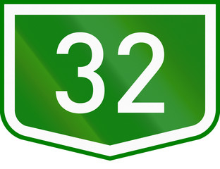 Route shield of a numbered main road in Hungary