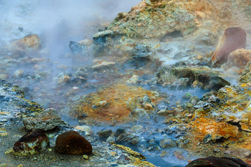 Blue hot stream in Iceland