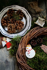 Christmas wreath & fir-tree decoration