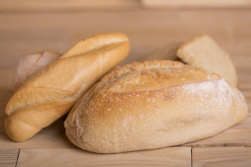 bread on wooden table