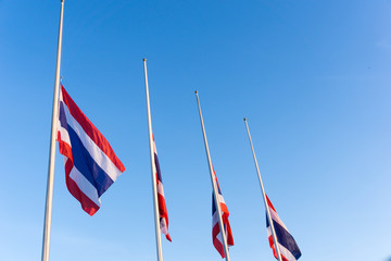 Thai flag was lowered to half-mast