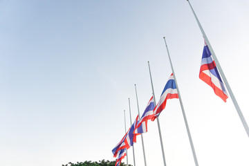 Thai flag was lowered to half-mast