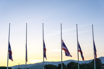 Thai flag was lowered to half-mast