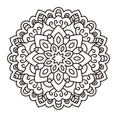 Eastern ethnic mandala. Round symmetrical pattern