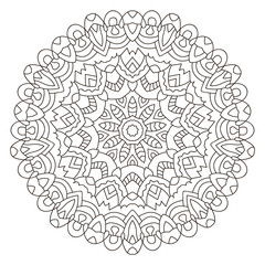 Eastern ethnic mandala. Round symmetrical pattern