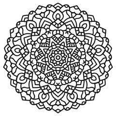 Vector mandala, India ornament. Ethnic symmetrical pattern on