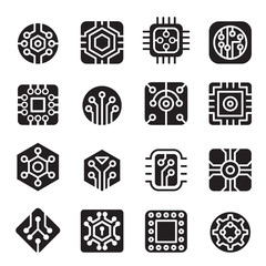 Computer Chips and Electronic Circuit icons