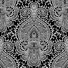 Indian ethnic seamless pattern with hand drawn ornament
