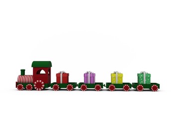 Train set with gift boxes